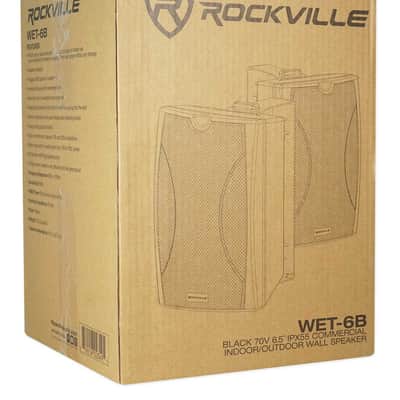10 Rockville WET-6B 70V 6.5" IP55 Black Commercial Indoor/Outdoor Wall Speakers image 9
