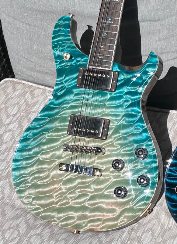2024 Paul Reed Smith PRS McCarty 594 Private Stock 11482 One Piece Quilt Top Bahama Blue Dragons Breath image 1
