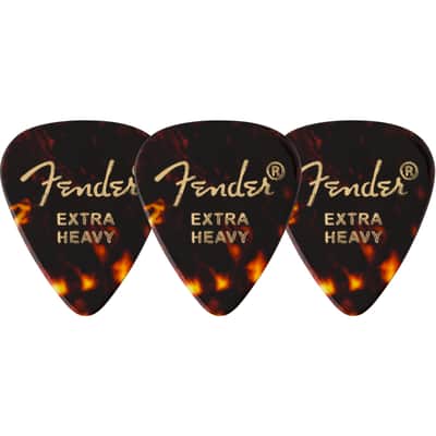 Fender Classic Celluloid 351 Shape Guitar Picks, Extra Heavy, Tortoise Shell, 12-Pack image 3