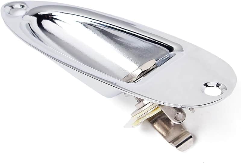 Boat style 1/4 inch Guitar Input Jack Socket Plate Output Loaded parts Guitar Strat jack for Stratocaster Strat St Mono for Electric Guitar Replacement Parts (Chrome) image 1