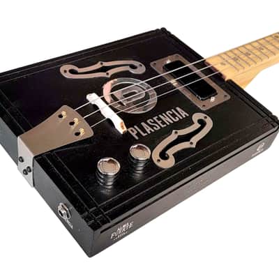 The Black Betty  - 3-string Electric/Acoustic Cigar Box Guitar by Deke - Featuring the Black Mamba Humbucker image 3