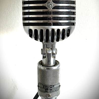 Vintage Shure 556C Fatboy Microphone, 1940's, original element, w/cable-stand image 1