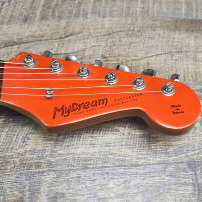 MyDream Partcaster Custom Built - Fiesta Red over Sunburst SRV image 8