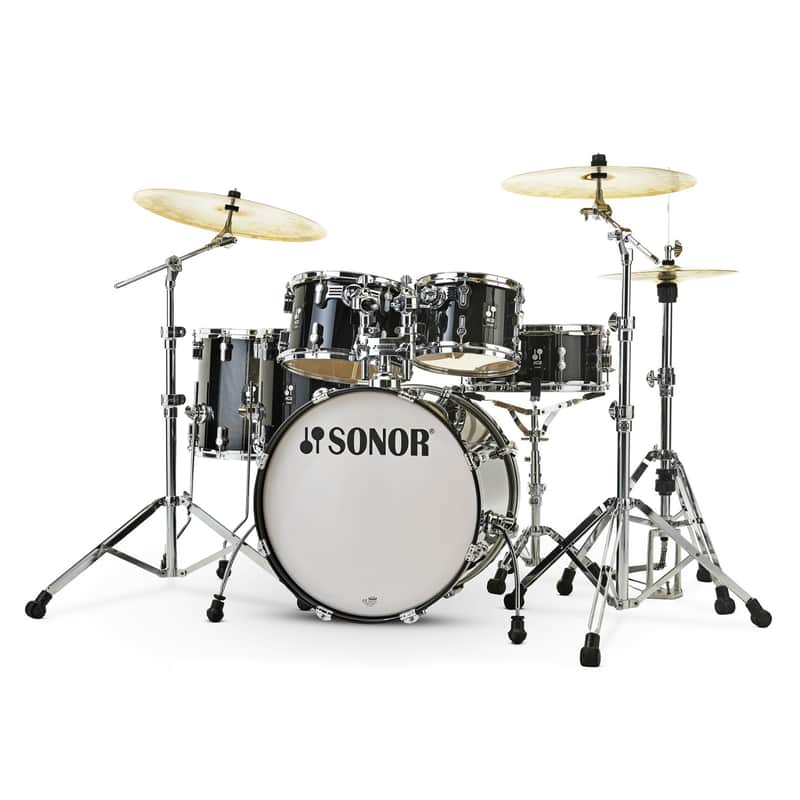 Drum Kit Sonor AQ2 Series 7ply Maple Twin Floor Tom Includes Hardware, Transparent Black image 1