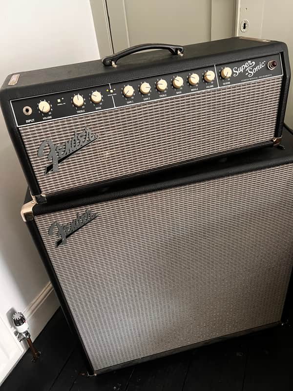 Fender Super-Sonic 22 Head & Matching Super-Sonic 4x12 Cab - Half Stack image 1