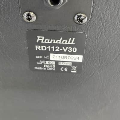 Randall RD112-V30 Diavlo 65-Watt 1x12" Angled Baffle Guitar Speaker Cabinet 2010s - Black image 3