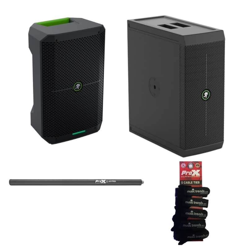 Mackie Thump Go Battery Powered Mobile Speaker W Thump Sub Go/ Speaker Pole and Cable Ties