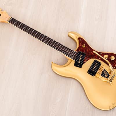 2000s Mosrite Ventures Model Super Custom 65 Gold w/ Gold Hardware, Vibramute & Case, Kurokumo image 12