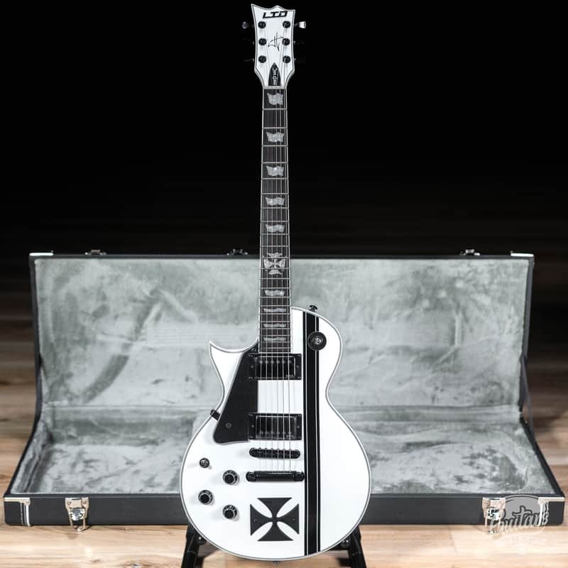 ESP LTD Iron Cross LH James Hetfield Left-Handed Guitar w/ Case – Snow White image 1