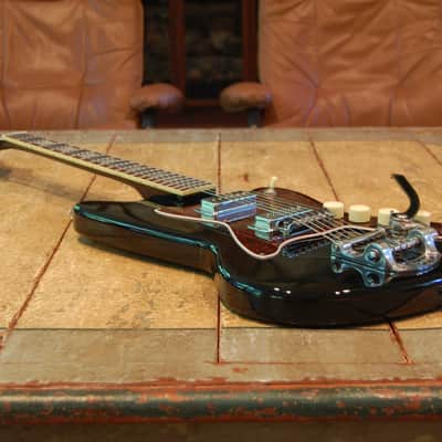 Silvertone 1478 Silhouette Reissue w/Waterslide Baritone Rubber Bridge Conversion, Harmony Offset Style w/Bigsby + Soft Case image 8