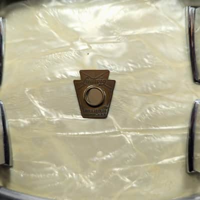 Ludwig White Marine Pearl Player's Snare Vintage 1960s image 5