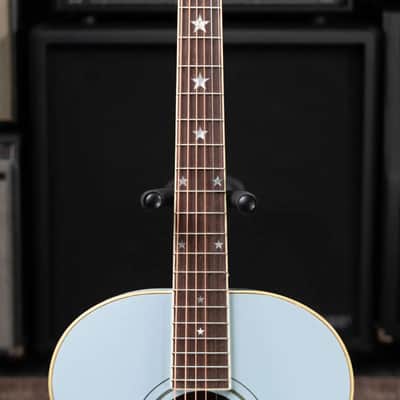 Epiphone Inspired by Gibson J-180 LS Acoustic/Electric Guitar - Frost Blue with Hardshell Case image 4