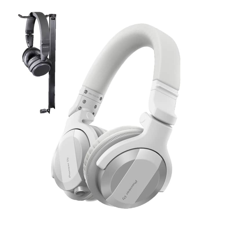Pioneer DJ HDJ-CUE1BT White BT Headphones + Headphone Pole Stand image 1