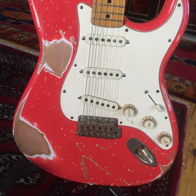 1966 Relic Fender Stratocaster, Fiesta Red, USA and Japan Parts image 6