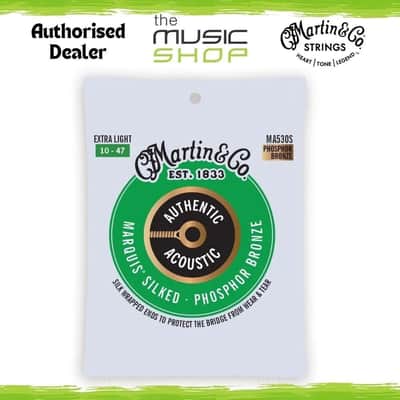 Martin Authentic Marquis Silked Acoustic Guitar Strings, Phos Bz, 10-47 - MA530S image 1