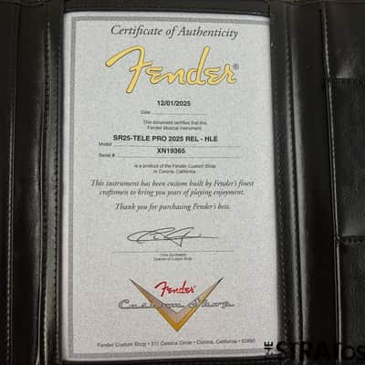Fender Custom Shop SR25 Tele Pro 2025 Relic BODY, Tele Nitro HLE Gold image 2