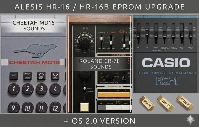 Alesis HR-16 / HR-16B EPROM Upgrade - Casio RZ-1, Roland CR-78 & Cheetah MD16 Sounds + OS 2.0 image 1