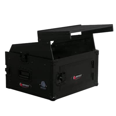 Odyssey FZGS1004BL Black 10U Top 4U Bottom Combo Rack with Platform image 3
