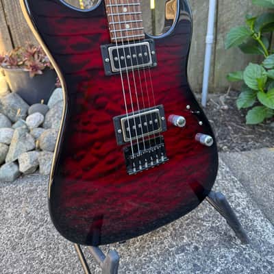 Tom Anderson Guitarworks Drop Top 2017 - Cajun Red to Black Burst image 4