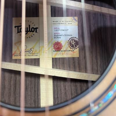 Taylor 914ce Builders Edition 2024 - Wild Honey Burst image 8