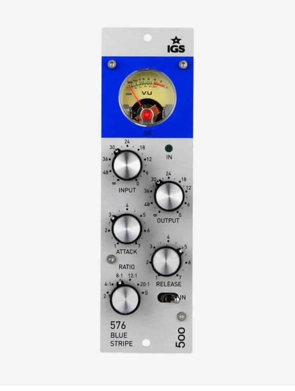 IGS Audio 576 Blue Stripe 500 Series FET Compressor Module 2010s - Silver image 1