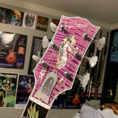 DRAGON 🐉🐲! 2025 Gibson Custom Shop Les Paul Dragon Purple Denim Blue Trans Violet Pink Flame Top TV White Ebony Classic White CustomBuckers M2M Made To Measure Ultima Modern Supreme Burst Abalone Master Artisan Collector’s Limited Edition Figured image 10