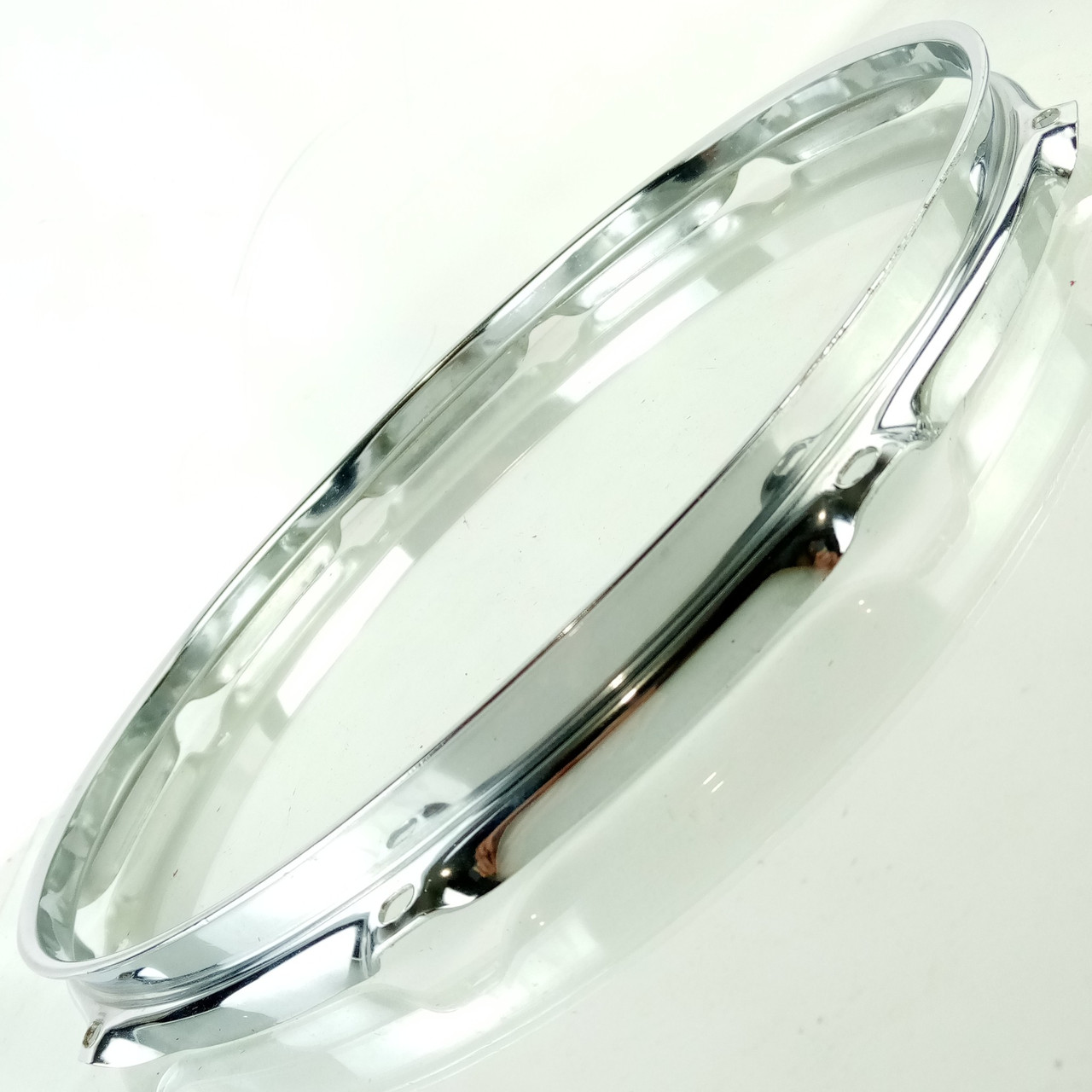 Ludwig 14"10Lug 2.3mm Snare/Tom Drum Batter Rim/Hoop Chrome Triple Flange USA80s — main photograph