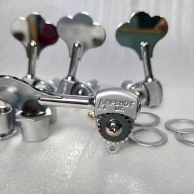 Hipshot Hb6 Licensed Ultralite 4-String L2+R2 Bass Tuners Satin Chrome image 2