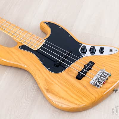 1976 Fender Jazz Bass Natural Ash w/ Pearl Blocks + Binding, Case image 10