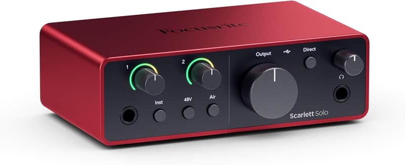 Focusrite Scarlett Solo 4th Gen USB Audio Interface - Red image 1