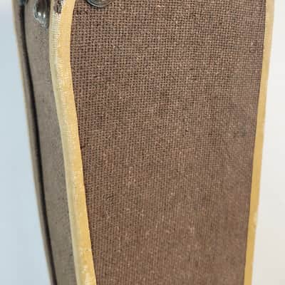 Vintage Lightweight Classical Guitar Case, Circa 1960s, Burlap Exterior, Red Interior image 7