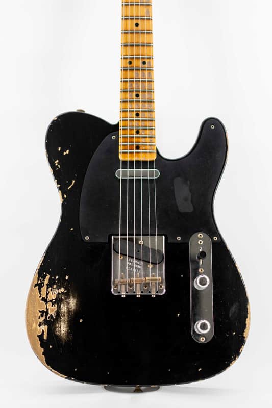 Fender Custom Shop '52 Telecaster Maple Neck Heavy Relic - Aged Black image 1