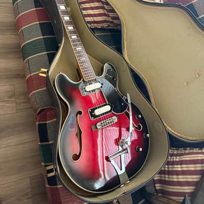 Univox Custom Supreme ES-335 60’s-70’s - Red Sunburst w/Hard Case image 7
