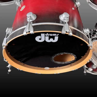 DW Collectors Drumset USA Cherry to Ebony SSC Shell Set 2016–2019 - Cherry to Ebony image 3