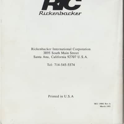 Rickenbacker Guitar/Bass Care & Maintenance Manual 1992 image 5