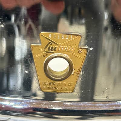 Ludwig 5" deep X 14" head Super Sensitive Snare Drum (3296-SD-4186) 1966 - chrome image 2