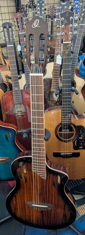 Ortega RTPDLX Acacia Nylon-String Acoustic-Electric Guitar Tobacco Burst image 1