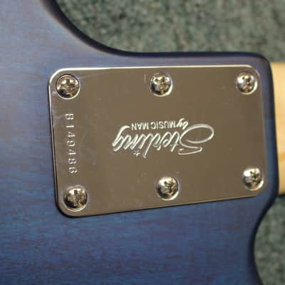 Sterling SUB StingRay Ray4 Electric Bass Guitar Trans Blue Satin image 17