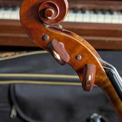 Revived Vintage French Workshop Fiddle A. Dubel Labeled 4/4 Violin Strad Copy Ca. 1920s w/ Old Case and New Brazilwood Bow image 5