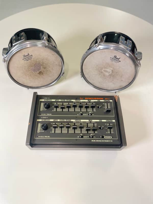 Pearl Syncussion SY-1 Late 1970s (1979) - Black with wood sides image 1