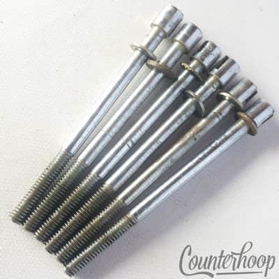 Carlton 6x 3 1/4"Slotted Tension T-Rods Tom Drum Vintage 60s England image 1