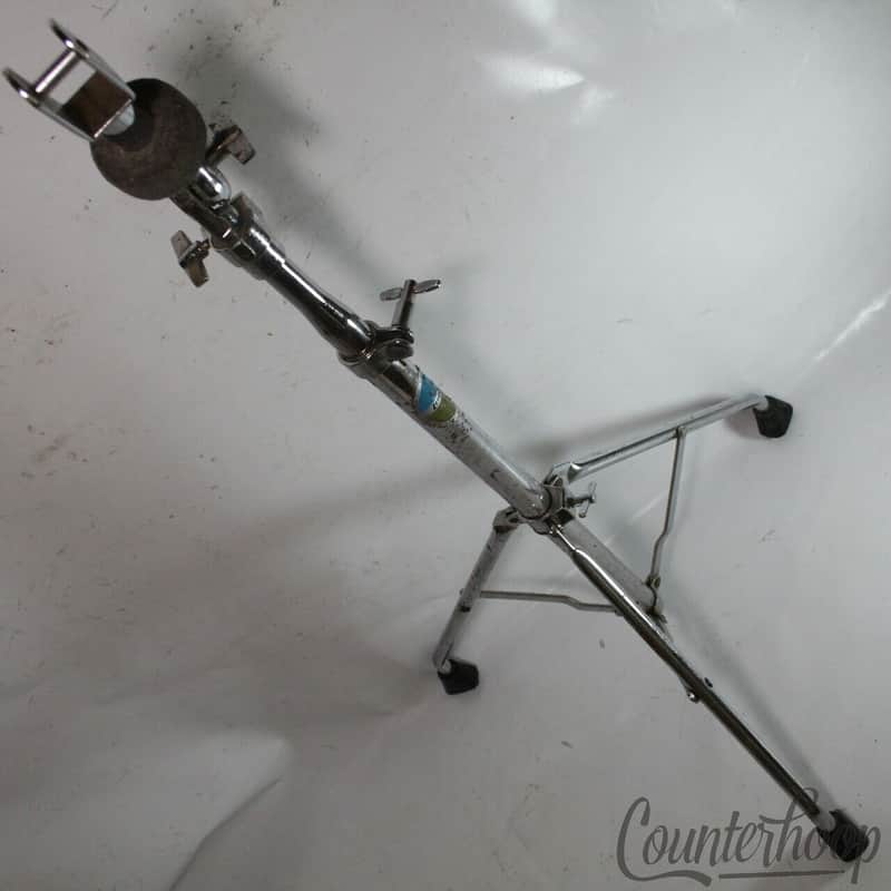 Ludwig 70s Double-Tom Drum Clip Mount Tube-Leg Tripod Blue/Olive Hercules Chrome image 1