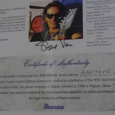 Ibanez JEM 90th HAM Anniversary Only 759 Made Steve Vai with COA & Case image 16