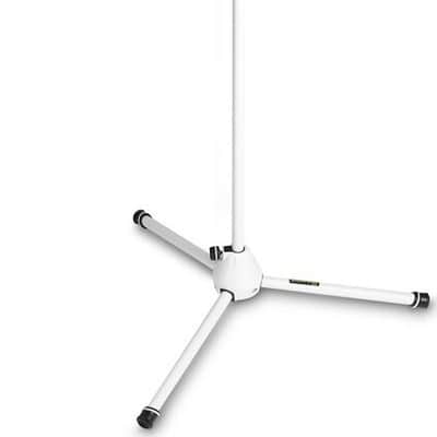GRAVITY Microphone Stand With Folding Tripod Base And 2-Point Adjustment Telescoping Boom - White