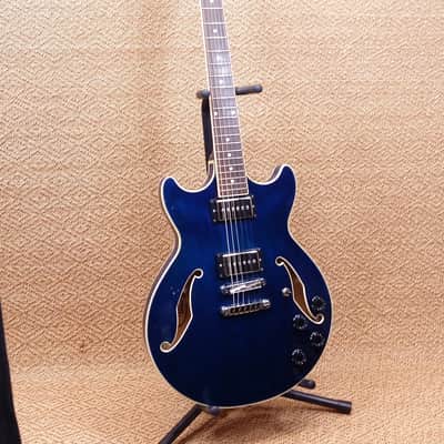 SALE - Ibanez Artcore AM73 Semi Hollowbody Guitar - P90 - 2001 - Blue with Hard Case image 8