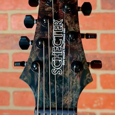 Schecter USA Custom Shop Sunset Extreme 7-string Electric Guitar - Natural Satin Stabilized Burl Top image 11