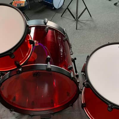 ~NEW~ SJC Josh Dun Torch Red Acrylic 12/16/22" Drum Kit Set w/ Flat Matte Black Hardware image 7