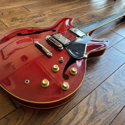 1980s Yamaha SA-1000 Super Axe Semi Hollow ES Electric Guitar Cherry MIJ Japan image 4
