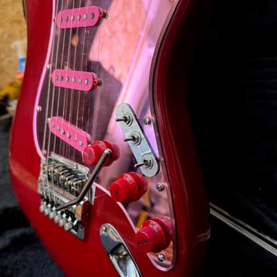 Vintage 1981 Fender Stratocaster USA Translucent Red Kahler Guitar OHSC 1970s image 7