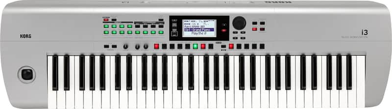 Korg i3 61-Key Workstation Arranger Keyboard, Silver image 1
